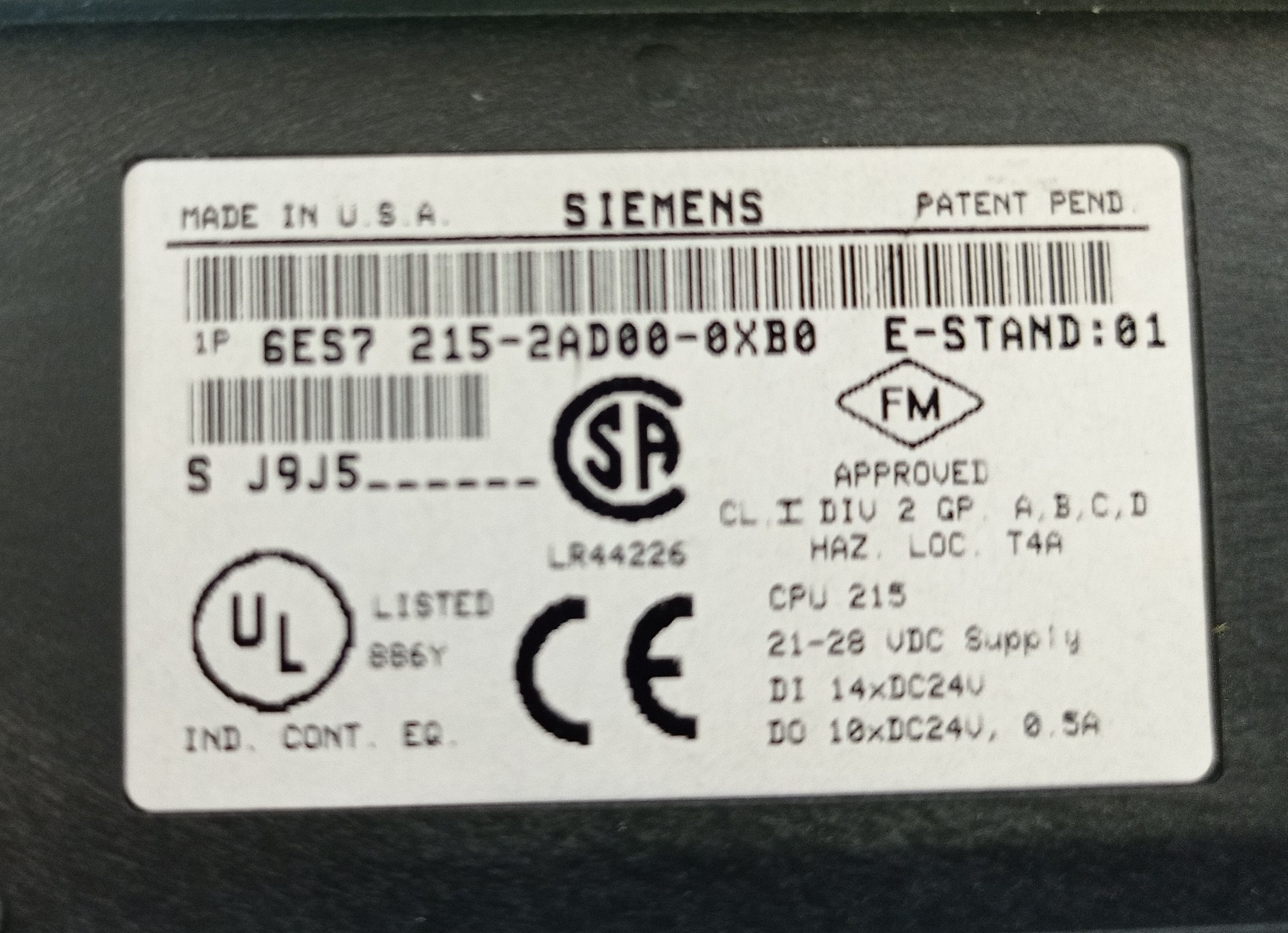 FICHE-PROD.-Automate-SIMATIC-S7-200-6ES7-215-2AD00-0XB0-Siemens