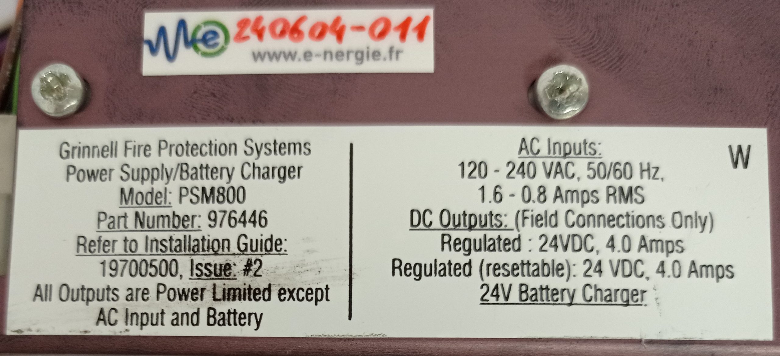 FICHE-PROD.-N°-DE-SERIE-ALIMENTATION-POUR-CENTRALE-DE-DETECTION-INCENDIE