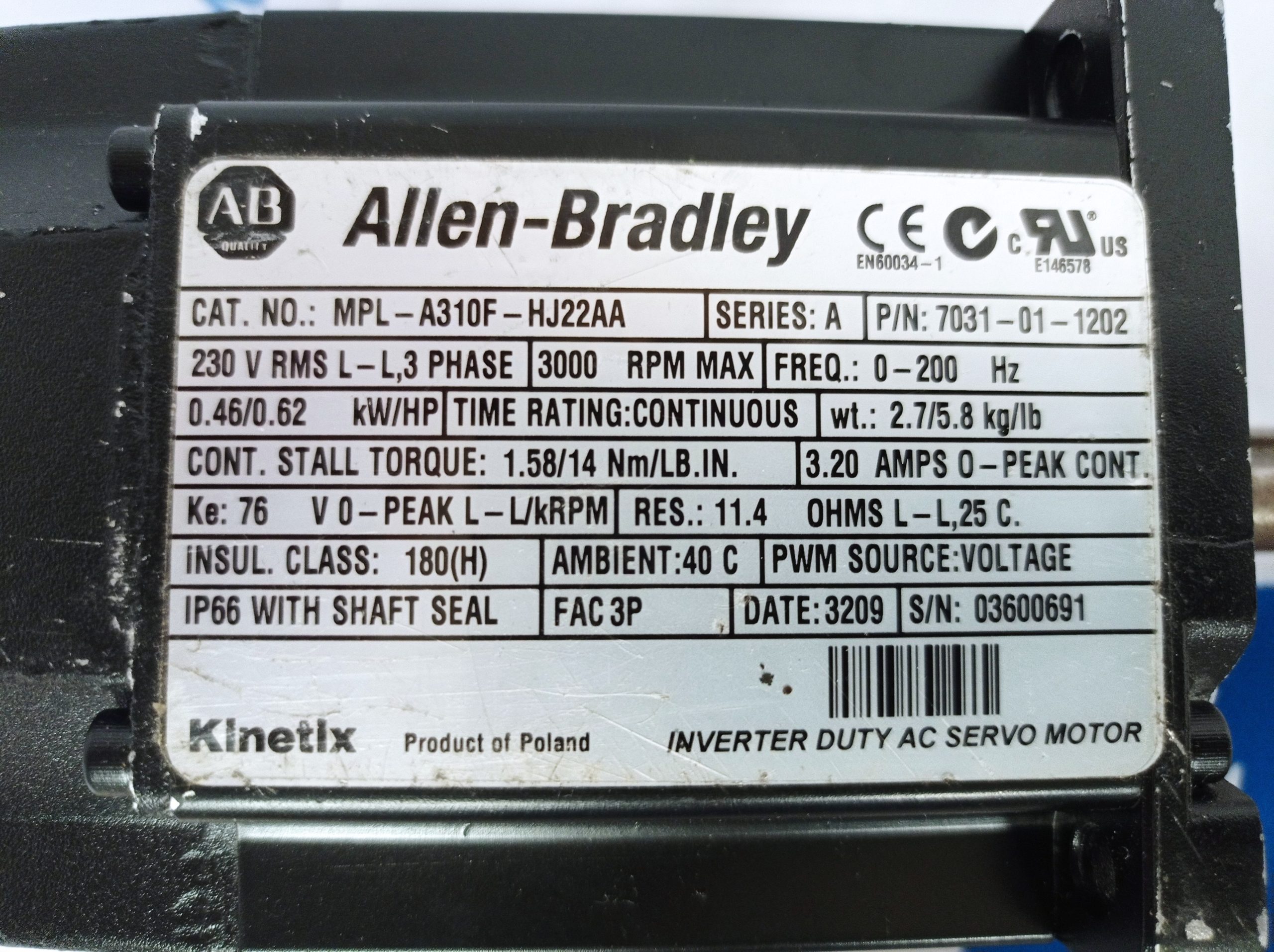 Moteur-ALLEN-BRADLEY-MPL-A310F-HJ22AA-1