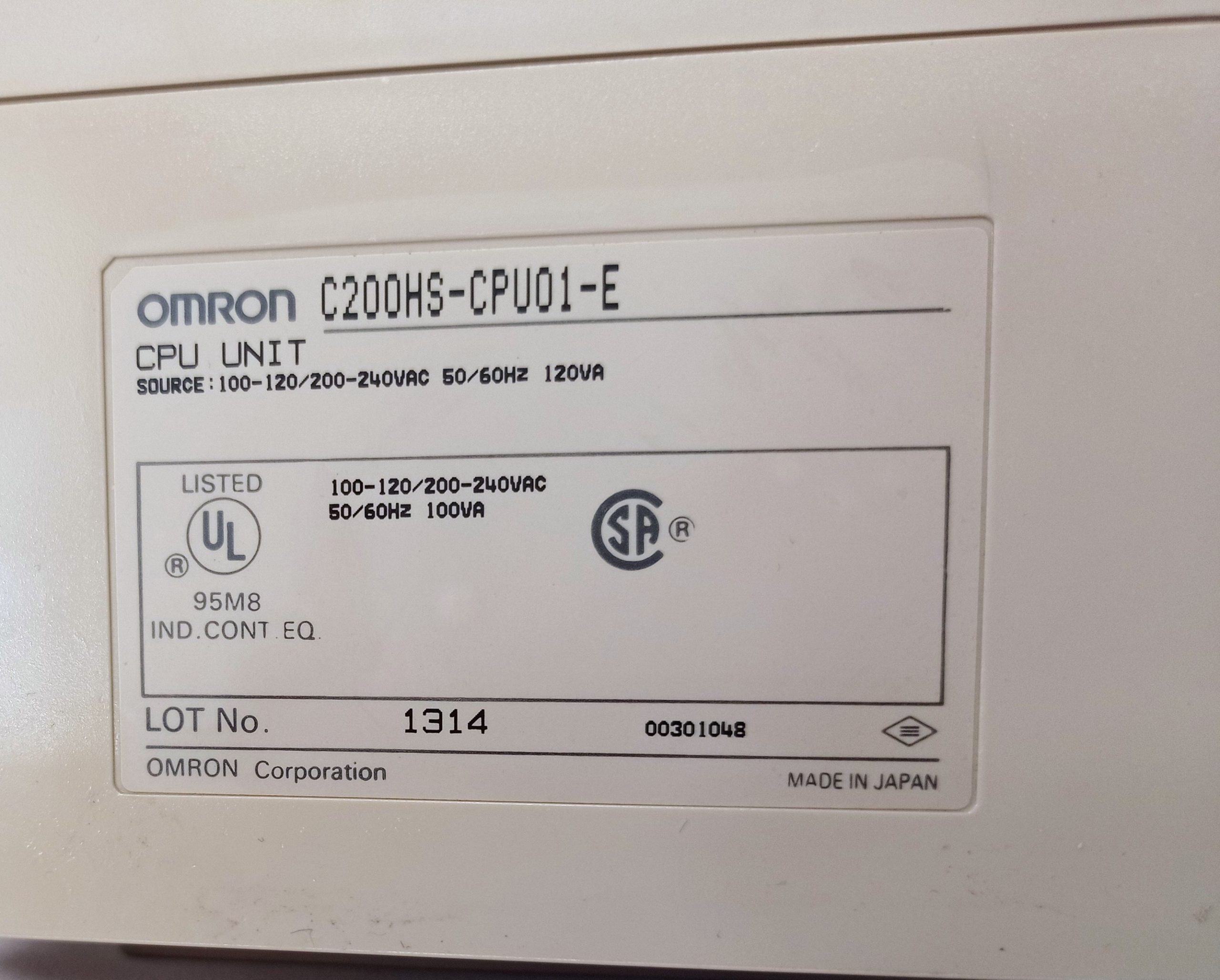 AUTOMATE-PROGRAMMABLE-OMRON-C200HS-CPU01-E-1