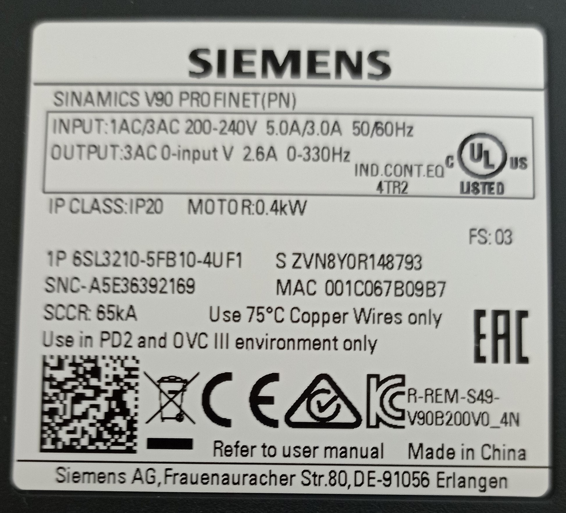 FICHE-PROD.-Variateur-Siemens-6SL3210-5FB10-4UF1