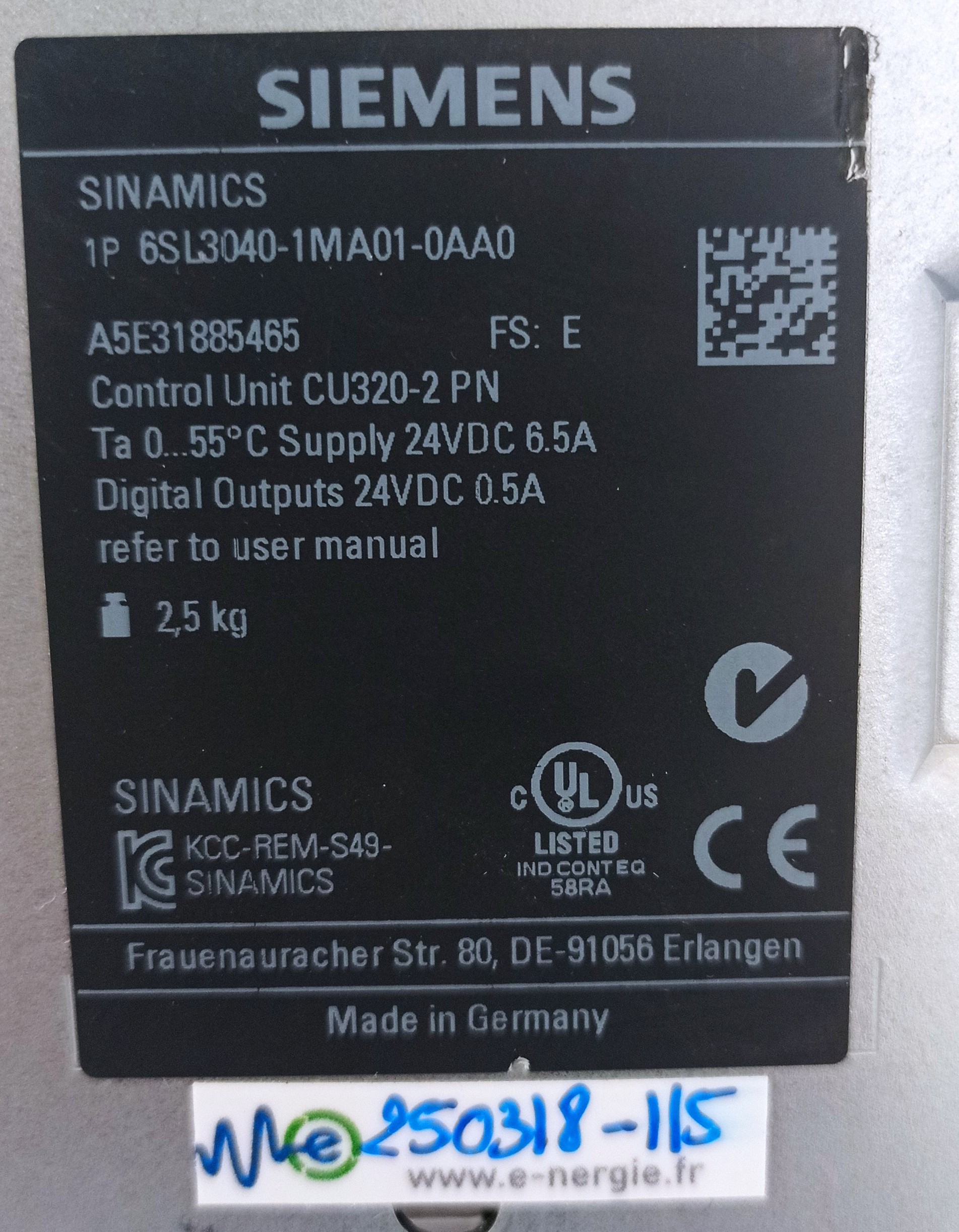 FICHE-PROD.-Control-Unit-SIEMENS-6SL3040-1MA01-0AA0