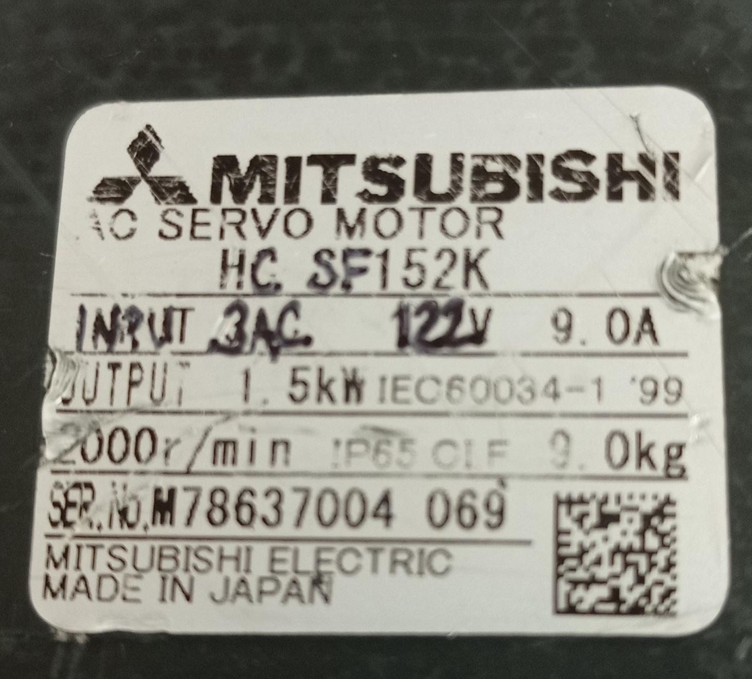 FICHE-PROD.-SERVO-MOTOR-MITSUBISHI-HC-SF152