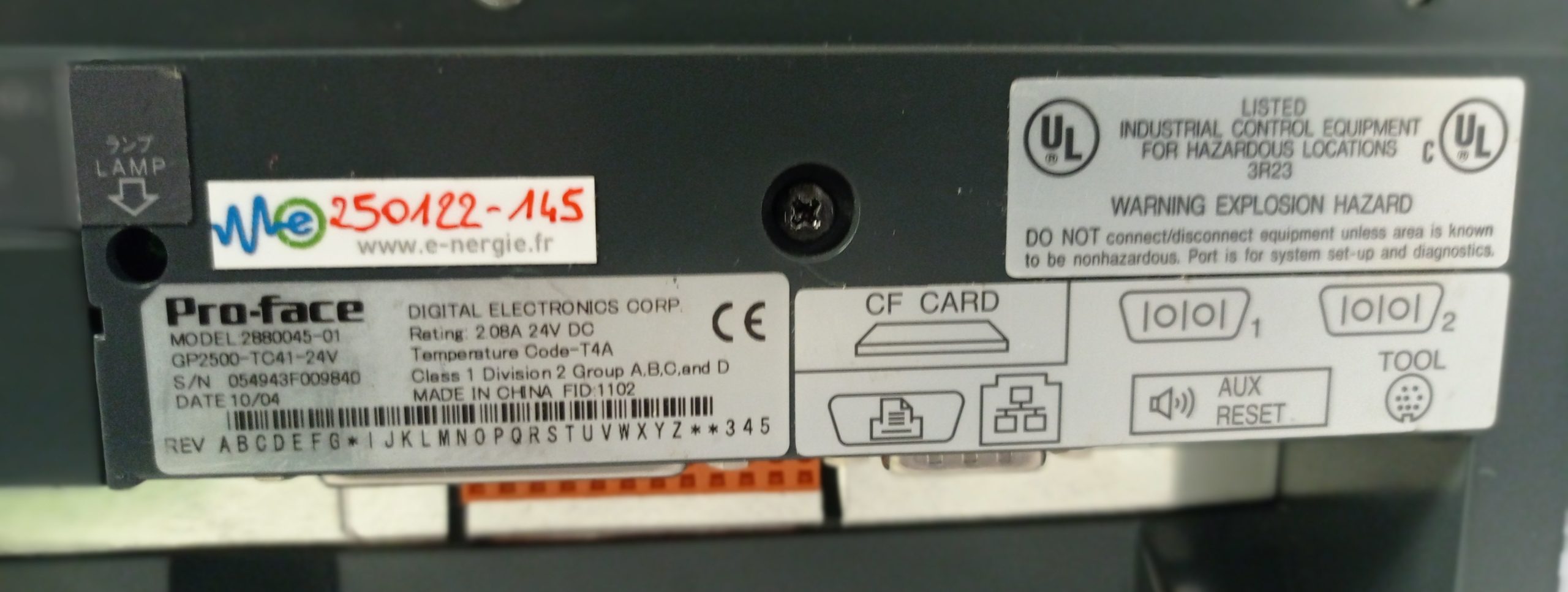 FICHE-PROD.-Panel-Pro-Face-GP2500-TC41-24V