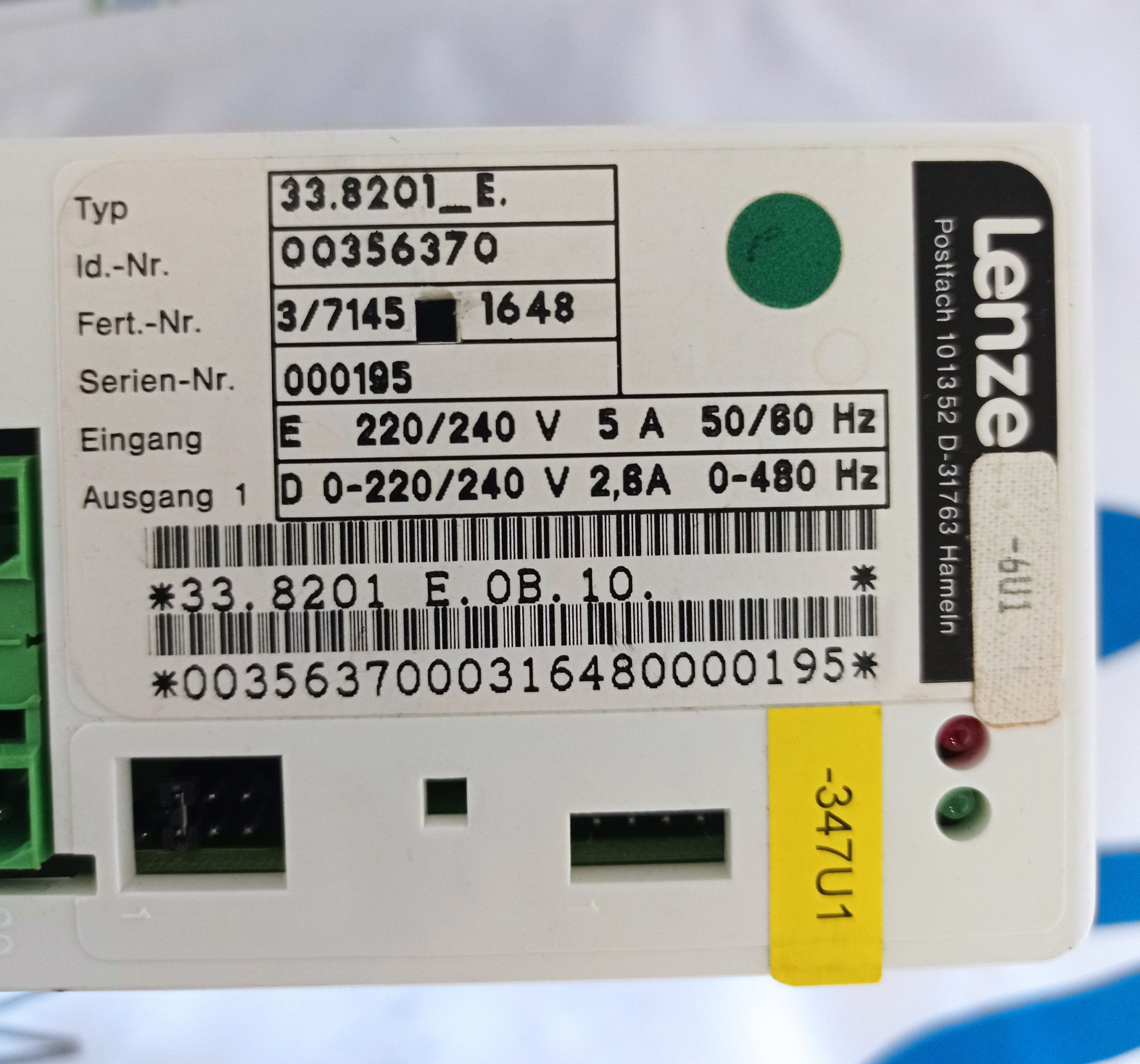 FICHE-PROD.-Variateur-Lenze-33.8201-E