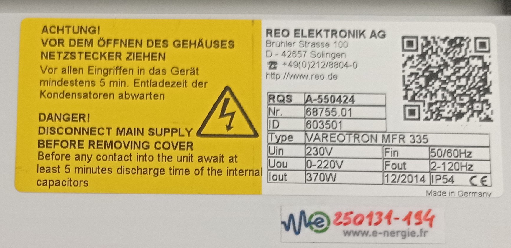 FICHE-PROD.-Variateur-VAREOTRON-MFR-335-REO-ELEKTRONIK